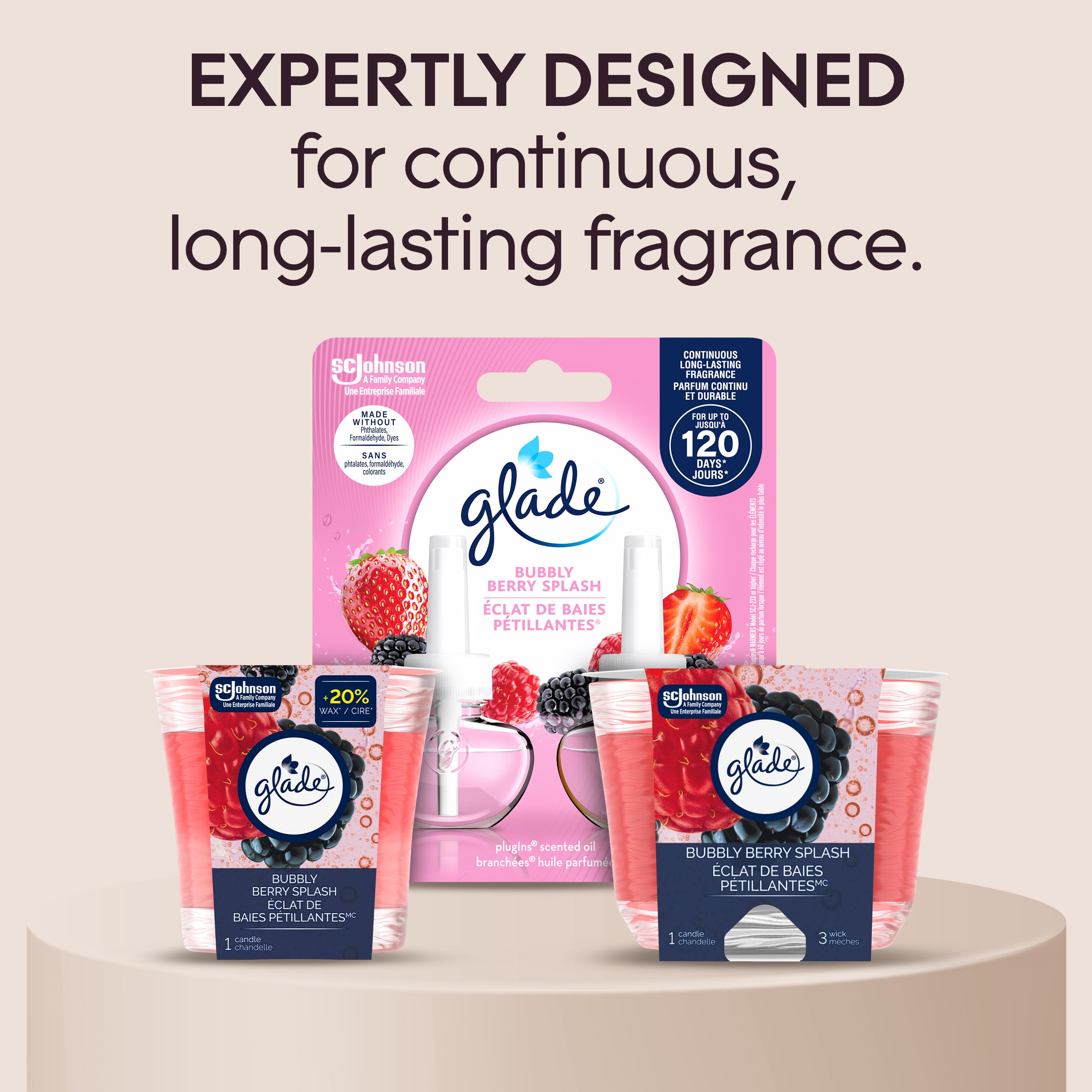 Glade® Chandelle parfumée, Éclat de Baies pétillantes