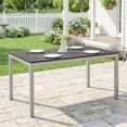 thumbnail image 2 of Outsunny Table à Manger d'Extérieur pour 4-6 avec Cadre en Aluminium, Dessus à Lattes, 2 of 10