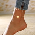 thumbnail image 4 of Hearth & Gear Heart Layer Anklet Female Letters Chain Gold Anklet For Women Initial 26 For Women Anklet Anklet Summer Jewelry Anklet For Women Matching Rings Matching Rings Dinosaur Anklets Men's, 4 of 4