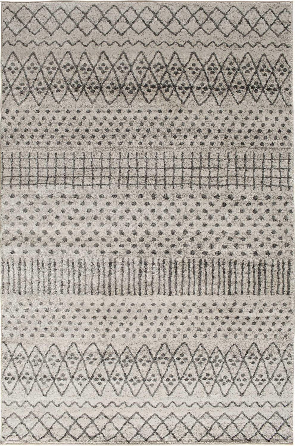 Tapis tissé brun et gris Zunthus