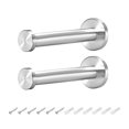 thumbnail image 1 of Unique Bargains 2Pcs Wall Mounted Hook Robe Hooks Single Towel Hanger With Screws, Stainless Steel, (3.82Inch, Silver), 1 of 4