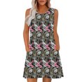 thumbnail image 2 of Ovzne Robes pour Femmes Robe d'Été pour Femmes Imprimé Sans Manches Col Rond Aguichant Élégante Boîte de Nuit Fête Tunique Mini Robes Robe Décontractée Vacances Robe d'Été Imprimée Liquidation, 2 of 7