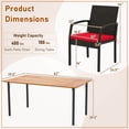 thumbnail image 3 of Costway 7PCS Patio Rattan Dining Chair Table Set W/ Cushion Umbrella Hole Red, 3 of 10