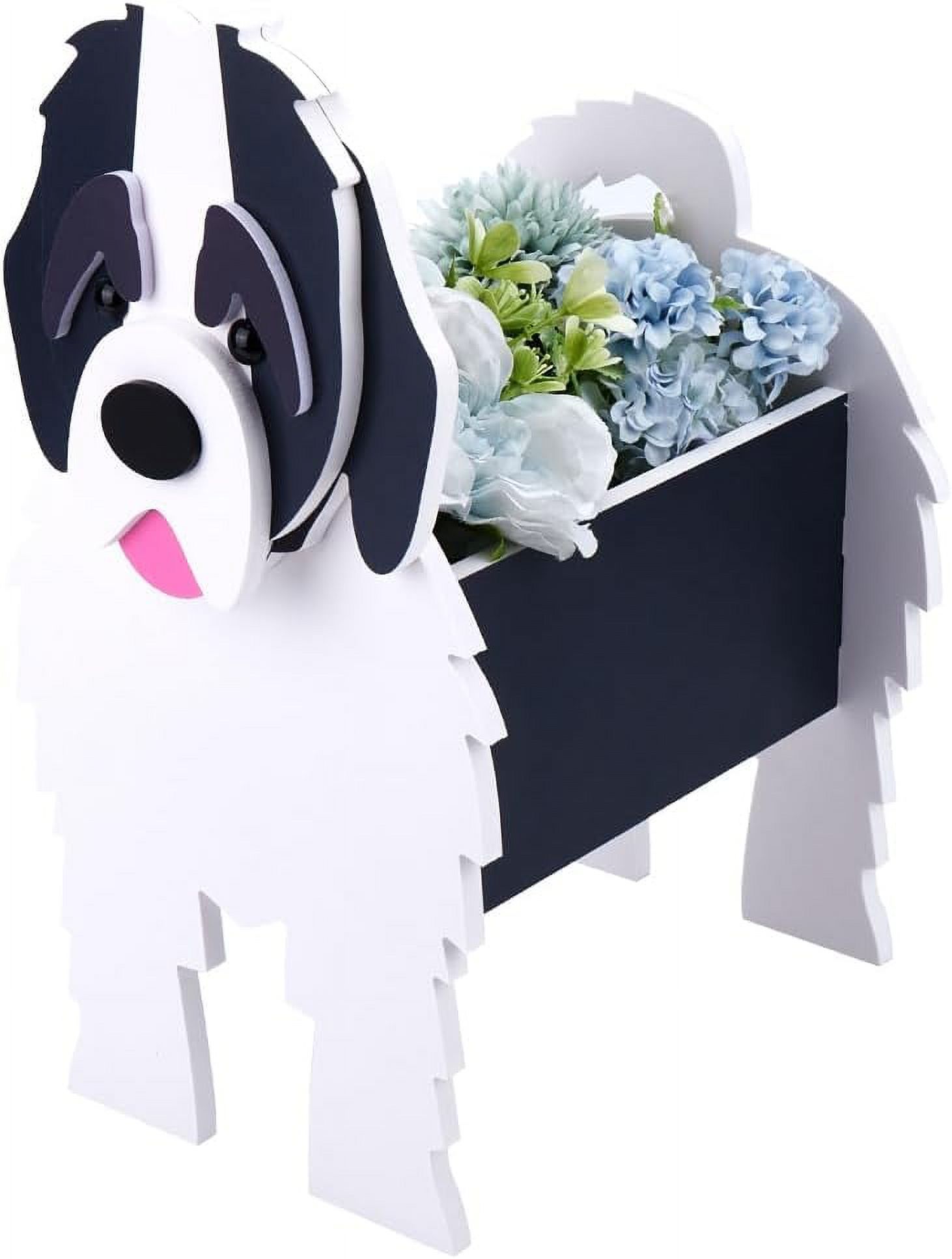 Newfoundland Dog Planter Plant Pots Pet Animal Shaped Planter Pots Flower Garden Planter Pot Plant Storage Container PVC for Indoor Outdoor Garden Plants DIY Decoration Gifts 13.19x8.66Inch