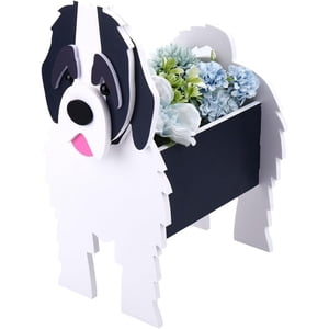 Terre-Neuve Pots de planteur pour chiens Pots pour animaux Pots en forme d'animal Pots à fleurs Planter Pot de stockage des plantes PVC pour les plantes de jardin intérieur extérieur DIY Cadeaux de décoration 13.19x8.66Inch