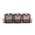 thumbnail image 3 of 3 Pieces Stylish Simple Condiment Canisters Pots Set with Spoon Lid and Base Black, 3 of 8