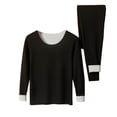 thumbnail image 1 of Timegard Womens 2 Piece Sets Lightfleece Base Layer Outfits Long Sleeve Tops Bottom Fitting Thermal Underwear, 1 of 2