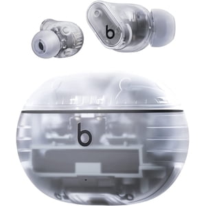 Restauré Beats Bouds de studio + True Wireless Bruit Annulant les écouteurs - Apple amélioré & Compatibilité Android, Microphone intégré, Casque Bluetooth résistant à la sueur, Audio spatial - Transparent