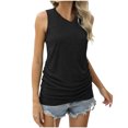 thumbnail image 1 of Timegard Summer Tank Tops for Women V-Neck Sleeveless Side Ruched Comfy Casual Tunic Tops Basic Tee Shirts, 1 of 7