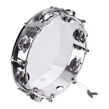 Tambourin à Main de 10 Pouces avec Double Rangée de Jingles, Instrument de Percussion