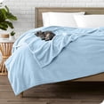 thumbnail image 2 of Bare Home Microplush Fleece Blanket - 300 GSM - Fuzzy Microfleece - Soft & Plush - Throw XL, Light Blue, 2 of 7