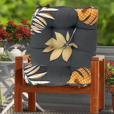 Birdeem Outdoor Chair Cushions, Patio Chair Cushions, Thickened Outdoor Chair Cushion Printed Seat Cushion for Patio Sitting 17X17/17X21In 2 Pcs Pack, Outdoor Seat Cushions, Plastic Outdoor Chairs