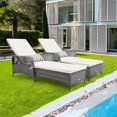 thumbnail image 1 of Costway Lot de 2 Chaises Longues d'Extérieur pour Patio, Fauteuils Inclinables avec Dossier à 6 Niveaux et Coussin, 1 of 8