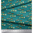 thumbnail image 3 of Soimoi Viscose Chiffon Fabric Sleigh,Bread & Hot Dog Food Print Sewing Fabric Yard 42 Inch Wide, 3 of 3