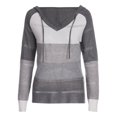 thumbnail image 2 of Women Casual Sweater Rib Knitted Long Sleeve Loose Fitting Pullover Hooded Drawstring Sweater, 2 of 6