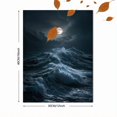 thumbnail image 3 of Qisvanset Moonlit Sea Wave Canvas Print 12x16 Inch Coastal Hotel Decor, 3 of 8