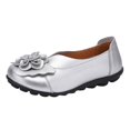 thumbnail image 1 of B91xZ Mocassins pour Femmes Chaussures Décontractées Penny Mocassins Rétro Confortables Mode Bateau Classiques, Argent 8, 1 of 5