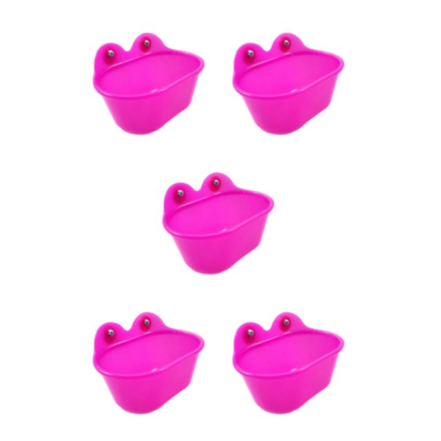 ZheElen Plastic Durable Construction And Multifunctional Bird Bathtub For Pet Bird Easy To Mirror purplish red 5Set