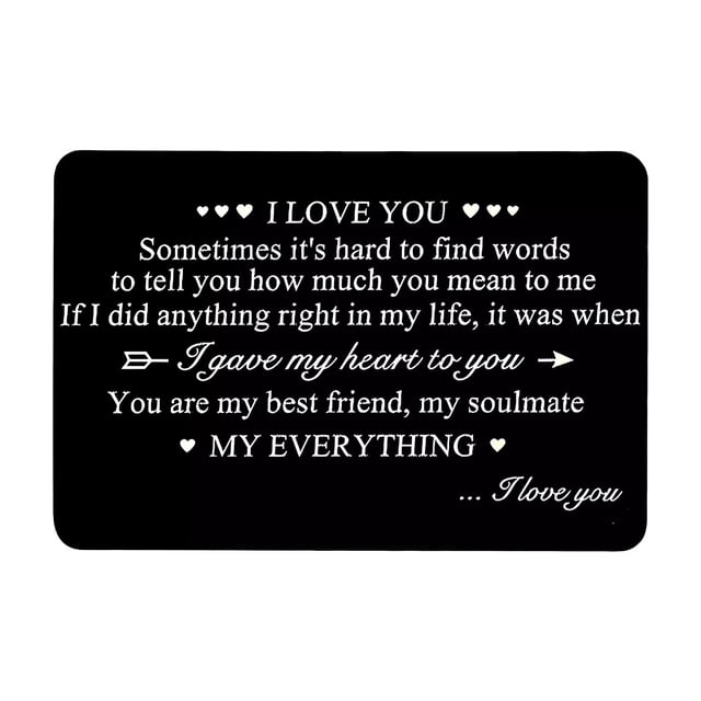 Engraved Metal Greeting Card Postcard Business Card Wallet Clip Card