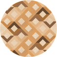 thumbnail image 1 of Ahgly Tapis Rond Lavable en Machine Intérieur Transitionnel Orange, 3 Pieds Rond, 1 of 7