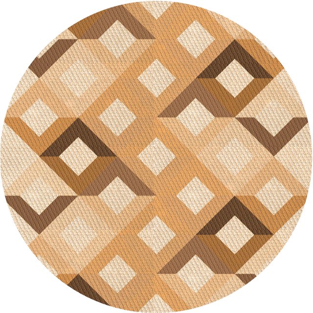 Ahgly Tapis Rond Lavable en Machine Intérieur Transitionnel Orange, 3 Pieds Rond