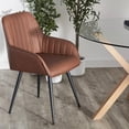 thumbnail image 4 of Bouclair Rust Textured Faux Leather and Metal Dining Chair, 4 of 10