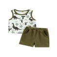 thumbnail image 1 of MesaSe Boy Summer Sets Dinosaur Print Sleeveless  Neck Tops Shorts, 1 of 6