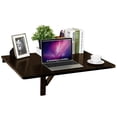 thumbnail image 2 of Patiojoy Table Murale à Abattants Pliable Gain de Place Bureau Suspendu pour Ordinateur Portable Brun, 2 of 8