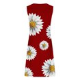 thumbnail image 5 of Penkiiy Robes de Printemps pour Femmes 2024 Décontractées Imprimées Amples Sans Manches Couleur Unie Col Rond Tempérament Élégantes Robes Dos Nu S Rouge, 5 of 5