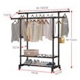 thumbnail image 3 of yeacher Support à Vêtements Réglable à 2 Niveaux sur Roulettes avec Roues, Cintre en Métal Portable pour la Maison, l'Entrée et le Garde-Robe, Assemblage Facile, Noir, 3 of 7