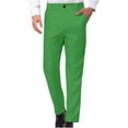 thumbnail image 3 of Styesk Men's Pants Men's Straight Solid Color Print Pocket Casual Suit Button Pants, 3 of 8