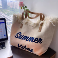 thumbnail image 4 of Handbag Beach Bag Travel Bag Simple Tassel Bag Mother Bag Large Capacity Shoulder Bag-SinKeeU, 4 of 4