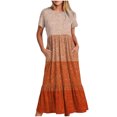 thumbnail image 1 of Robes pour Femmes Col Rond Manches Courtes Robe Imprimée, 1 of 1