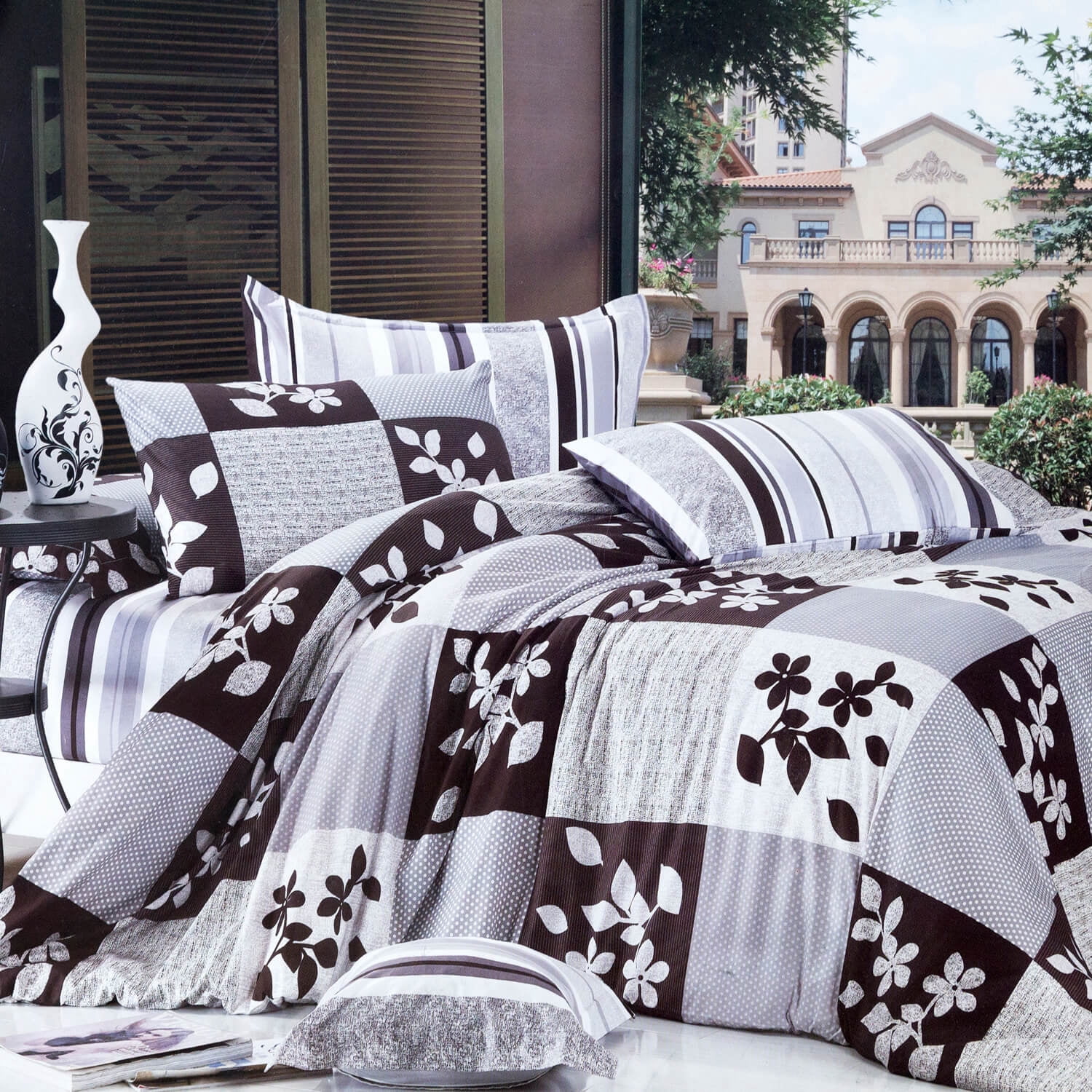 North Home Orient 100% Cotton 4pc Duvet Cover Set