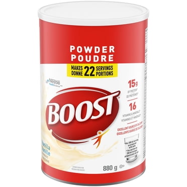 BOOST Déjeuner instantané en poudre, vanille, mélange protéiné, fibre et calcium