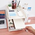 thumbnail image 4 of 3 Tier Stackable Letter Tray Desk Paper Organizer Plastic File Document Storage Rack for Home Office School, 4 of 7