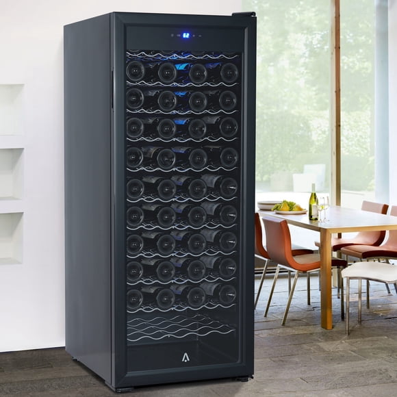 GOGRANT Cellier à Vin de 80 Bouteilles, Réfrigérateur à Boissons Autonome à une Zone avec Contrôle Numérique de la Température 41-64 °F, Cave à Vin à Porte en Verre pour Bar à la Maison Bureau