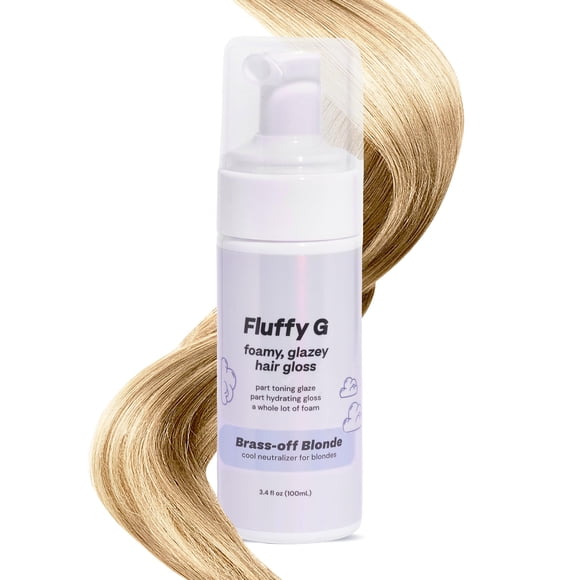 Fluffy G Hair Gloss by Hally Hair, (Blonde) - 3.4 fl oz Hair Glaze for Blondes, Brassy & Color-Treated Hair - High Shine Shiny Hair Products for Vibrant, Fluffy & Fuller-Looking Hair