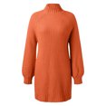 thumbnail image 5 of Kcodviy Automne Hiver à Manches Longues Robe Rayée d'Automne Col Roulé Couleur Unie Décontractée Robes Chandail pour Femmes Robe Chandail d'Hiver Chandail pour Dames Jolies Robes Portefeuille pour Femmes Robe, 5 of 5