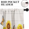 thumbnail image 3 of Sunflower Kitchen Window Curtains Valance and Tier Set 36 Inch, Spring Butterfly 3 Piece Set Short Curtains for Window, Summer Window Treatment Tiers for Living Room Bedroom, 3 of 5