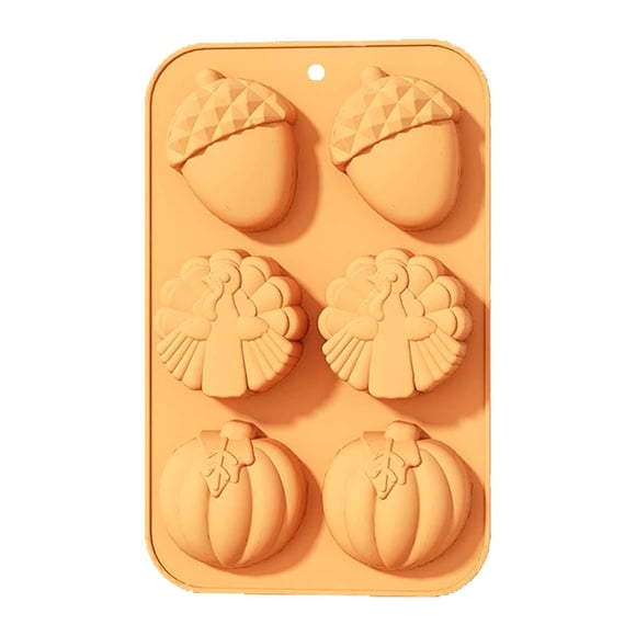 6 Cavity Silicone Pumpkin Cake Pan Versatile Baking & DIY Candle Making Tool For Home Use Lollipop Number 1 Tube Pans for Baking Stainless Steel Trays 8x10 Small Silicone Baking Sheet round Tube Pans