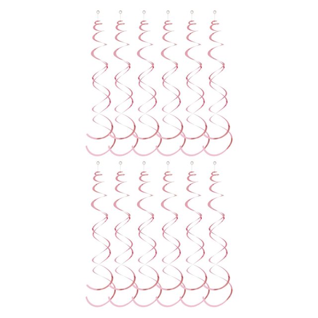 mmirethe 6pack/lot Swirl Pendant For Graduation Celebration Exquisite Craft Wide Application Birthday Star Spiral Pendant PVC Pink 2Set