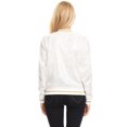 thumbnail image 2 of Veste Bomber à Paillettes à Rayures pour Femmes à Manches Longues avec Fermeture Éclair Frontale, 2 of 5
