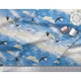 thumbnail image 3 of Soimoi Georgette Viscose Fabric Clouds & Flying Swift Bird Print Sewing Fabric Yard 42 Inch Wide, 3 of 3