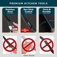 thumbnail image 3 of Home Hero Ultra-Sharp Stainless Steel Kitchen Knife Set - Chef Knife with Knife Sharpener - Steak Knives - Couteau Cuisine (8 pcs Steak Knife - Black), 3 of 7
