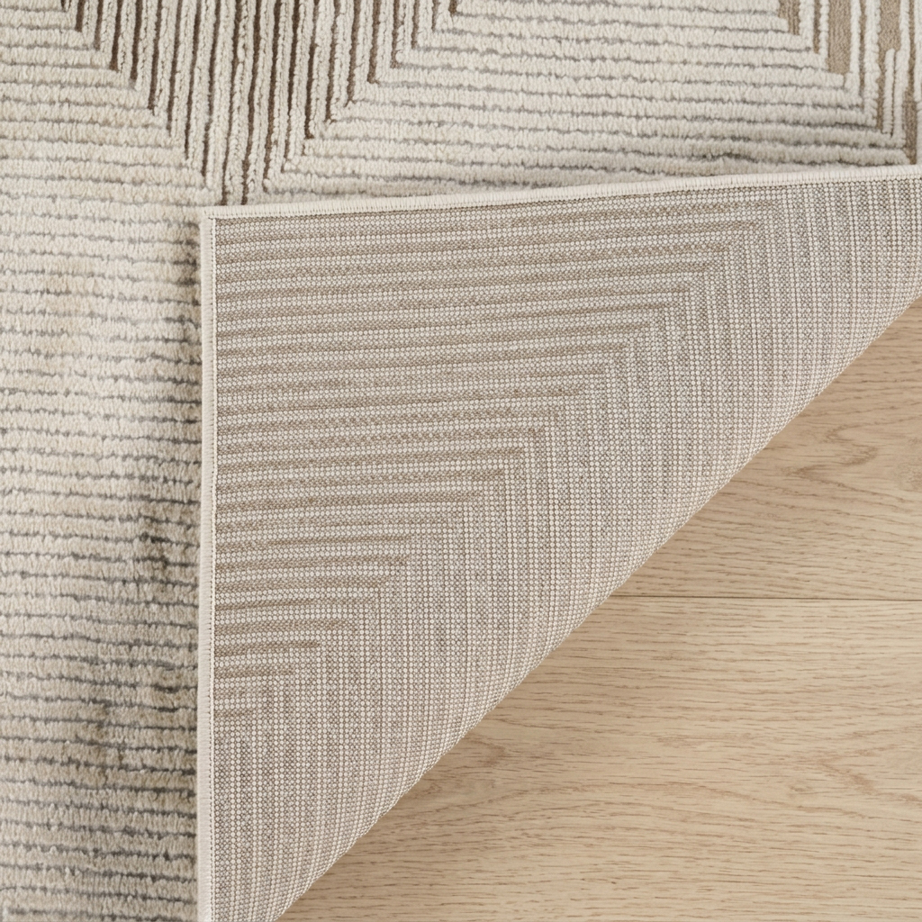 Tapis d'interieur abstrait Rug Branch Nomad, beige marron, moderne - Salon, chambre, salle a manger et cuisine