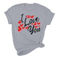 thumbnail image 5 of Pisexur T-shirt de la Saint-Valentin pour Femmes, Imprimé Amour, Manches Courtes, Col Rond, 5 of 5
