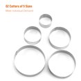 thumbnail image 3 of Yeacher 5PCS Cookie Baking Molds Circle Metal Mold Set Stainless Steel Round Shape Biscuit Cutters Kitchen Gadgets Baking Tool, 3 of 8