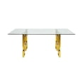 thumbnail image 3 of Heavenly Collection Glass Dining Table In Gold For Dining Area, 3 of 9