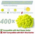 thumbnail image 3 of Balles de Recharge de 400 Tours Munitions pour Série Nerf Hyper Blaster, Stock pour Jeux Hyper, 3 of 5